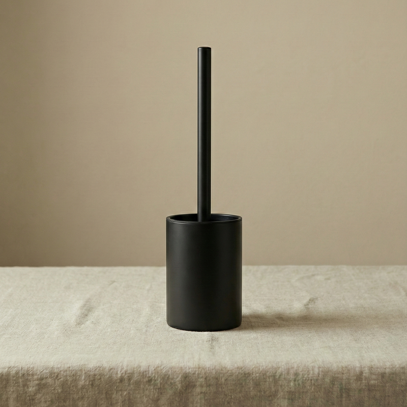 Escobilla de Baño Negra con Porta Cepillo
