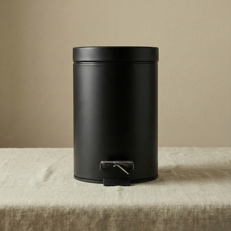 Tacho de Basura Negro con Pedal y Tapa