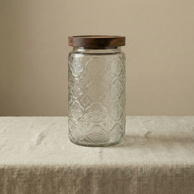 Frasco Siena Alto con Tapa de Madera