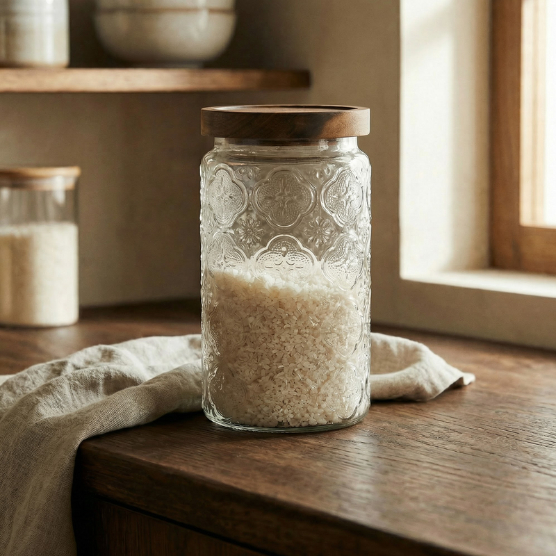 Frasco Siena Alto con Tapa de Madera