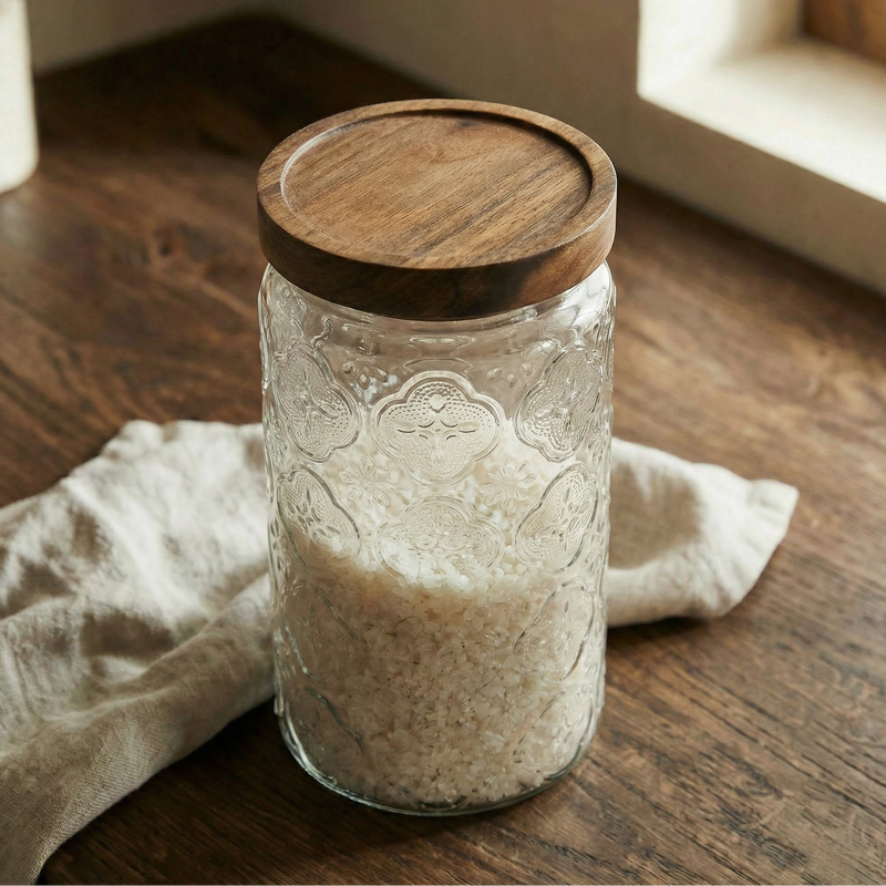 Frasco Siena Alto con Tapa de Madera