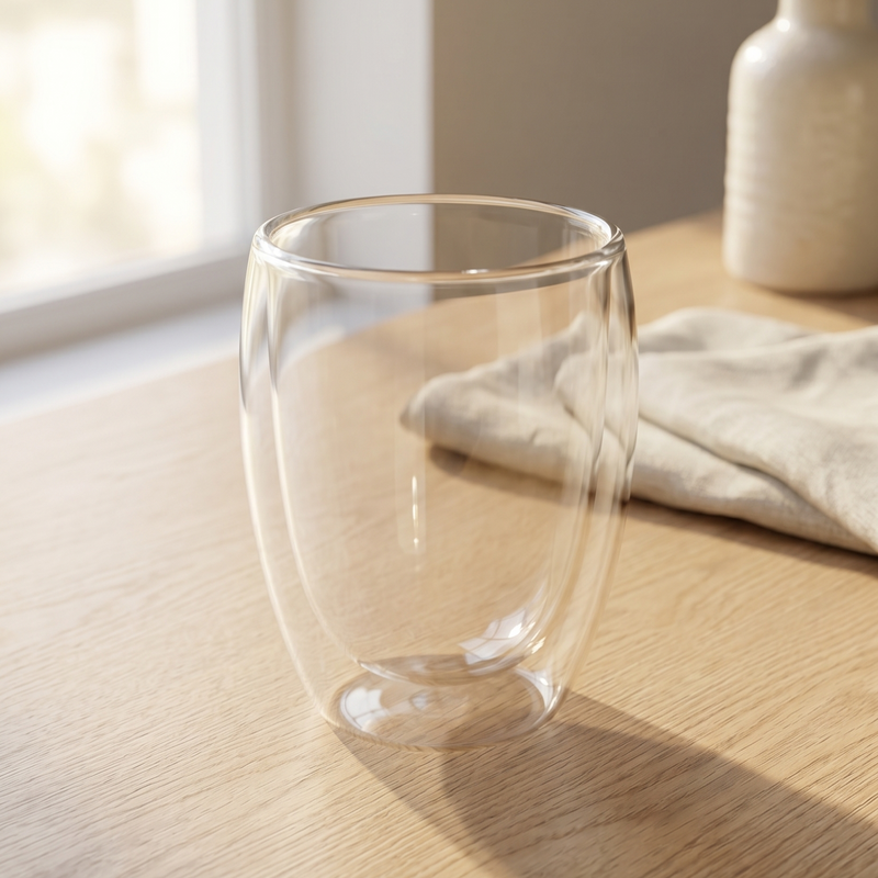 Vaso Doble Vidrio Mediano x2