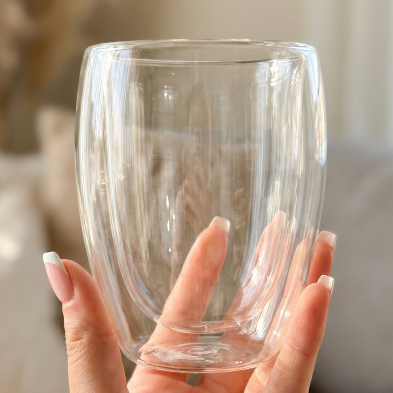 Vaso Doble Vidrio Mediano x2