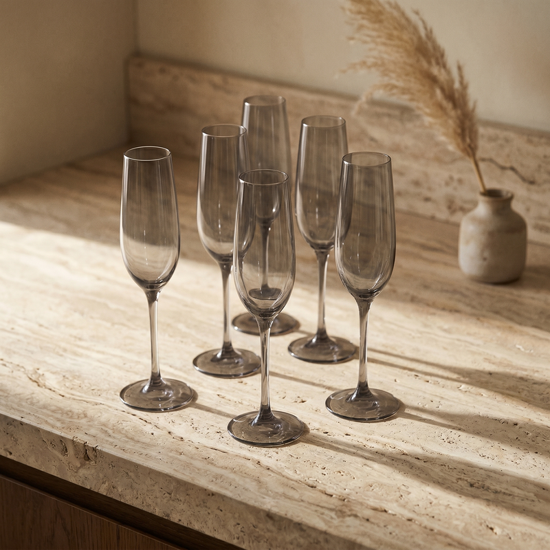 Copas de Champagne Smoke Set x6